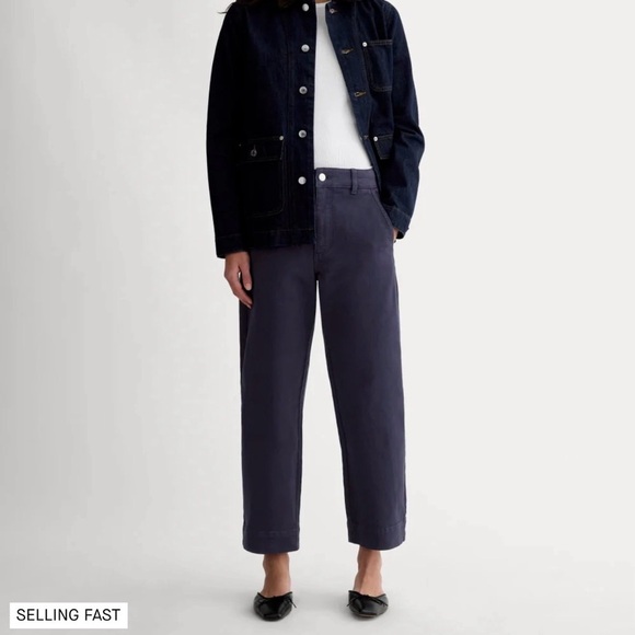 Everlane Denim - Everlane Navy Denim organic cotton high-rise relaxed straight silhouette jeans 6